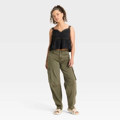 Women's Lace Trim Babydoll Flyaway Tank Top - Wild Fable™ - Image 2