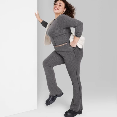 Women's Ribbed Flare Leggings - Wild Fable™ - Image 3