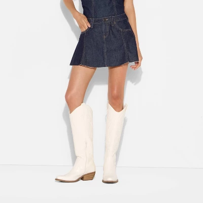 Women's Game Day Denim Flare Mini Skirt - Wild Fable™ Blue