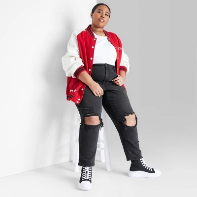 Women's Super-High Rise Tapered Jeans - Wild Fable™ Black Denim - Image 4