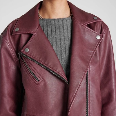 Women's Faux Leather Biker Jacket - Wild Fable™ - Image 4