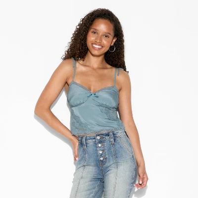 Women's Lace Trim Sweetheart Neck Tank Top - Wild Fable™