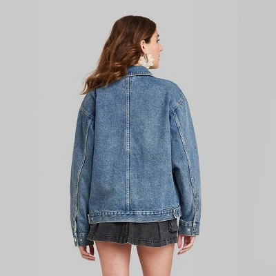 Women's Boxy Zip-Up Denim Jacket - Wild Fable™ Blue Denim - Image 2
