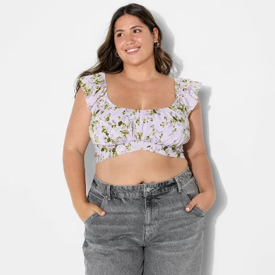 Women's Flutter Short Sleeve Scoopneck Micro Top - Wild Fable™ Mauve - Image 4