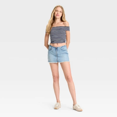 Women's Low-Rise Zip-Front Denim Mini Skort - Wild Fable™ - Image 2