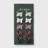 Butterfly Claw Hair Clip Set 10pc - Wild Fable™ Red/Light Pink/Black