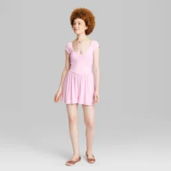 Women's Short Sleeve Knit Romper - Wild Fable™