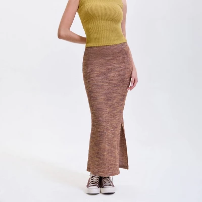 Women's Side Slit Maxi Pencil Skirt - Wild Fable™ Brown - Image 6