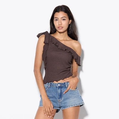 Women's Ruffle One Shoulder Knit Top - Wild Fable™ - Image 3