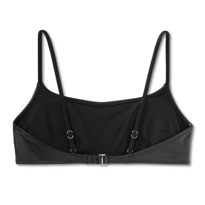 Women's Faux Leather Bralette Bikini Top - Wild Fable™ Black - Image 6