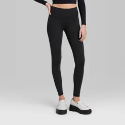 Women's High-Waisted Slim Fit Skinny Synthetic Leggings - Wild Fableā¢