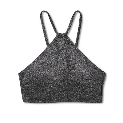 Women's High Next Halter Bralette Bikini Top - Wild Fable™ Black Lurex - Image 5