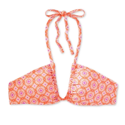Women's U Bralette Multiway Bikini Top - Wild Fable™ Orange Tile Print - Image 10