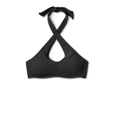 Women's Cross Front Pucker Textured Halter Bikini Top - Wild Fable™ - Image 5