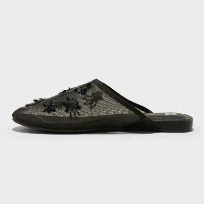 Women's Pixie Floral Mesh Slip-On Mule Flats With Memory Foam Insole - Wild Fable™