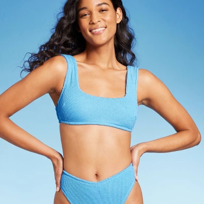 Women's Pucker Square Neck Wide Strap Bralette Bikini Top - Wild Fable™ - Image 2