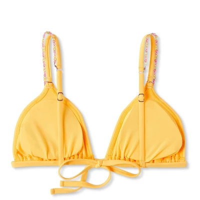 Women's Beaded Strap Triangle Bikini Top - Wild Fable™ Orange - Image 6