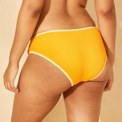 Women's Pucker Textured Contrast Binding Low-Rise Medium Coverage Bikini Bottom - Wild Fable™ - Image 4