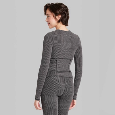 Women's Long Sleeve Corset Seam T-Shirt - Wild Fable™ - Image 2