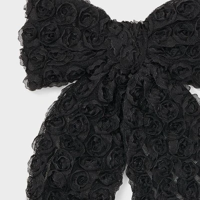 Lace Bow Hair Barrette Clip - Wild Fable™ Black: Fashion Hair Accessory, Polyester And Iron, All Hair Types - Image 2