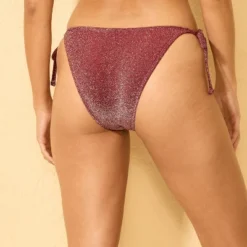 Women's Sparkle Low-Rise Extra High Leg Extra Cheeky Bikini Bottom - Wild Fable⢠Burnt Burgundy