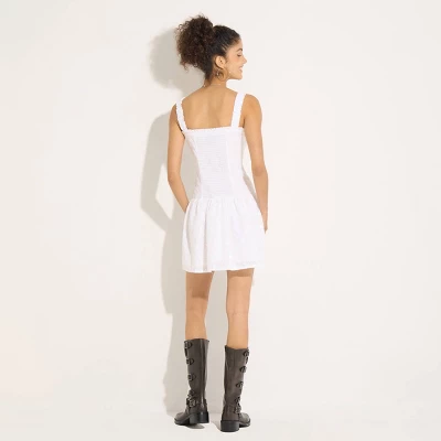 Women's Eyelet Ruffle Babydoll Dress - Wild Fable™ Fresh White
