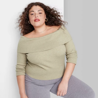 Women's Fitted Off The Shoulder Sweater Top - Wild Fable™ - Image 6