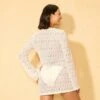 Women's Front Tassel Tie And Bell Sleeve Crochet Swim Cover Up Dress - Wild Fable™ Cream