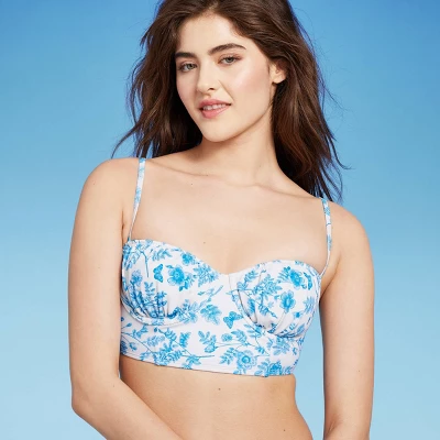 Women's Corset Longline Bikini Top - Wild Fable™ Cream - Image 2