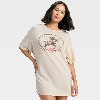 Women's Graphic Oversized T-Shirt Sleep Dress - Wild Fable™ - Image 2