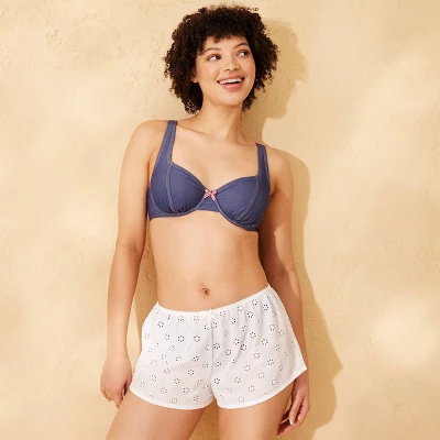 Women's Eyelet Low-Rise Cover Up Shorts - Wild Fable™ White - Image 2