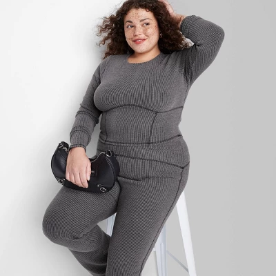 Women's Long Sleeve Corset Seam T-Shirt - Wild Fable™ - Image 3