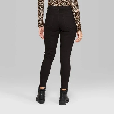 Women's Super-High Rise Distressed Skinny Jeans - Wild Fable™ Black - Image 2