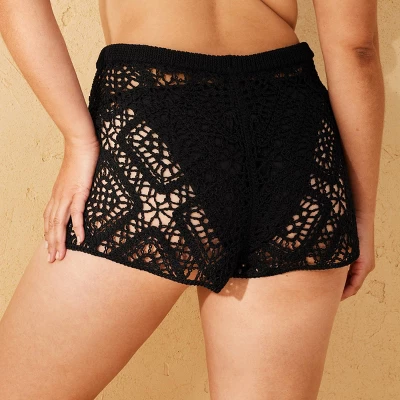 Women's Drawstring Crochet Swim Cover Up Shorts - Wild Fable™ - Image 4