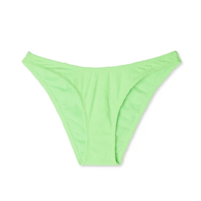 Women's Terry Textured High Leg Cheeky Bikini Bottom - Wild Fable™ Green - Image 5