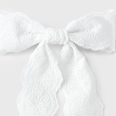 Lace Bow Hair Barrette - Wild Fable™ White - Image 2