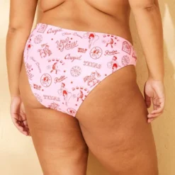 Women's Low-Rise High Leg Cheeky Bikini Bottom - Wild Fable⢠Pink And Red Cowgirl Print