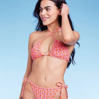 Women's U Bralette Multiway Bikini Top - Wild Fable™ Orange Tile Print - Image 5