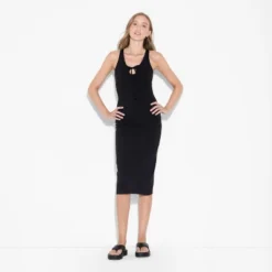 Women's ButterBliss Keyhole Racer Back Midi Bodycon Dress - Wild Fableā¢