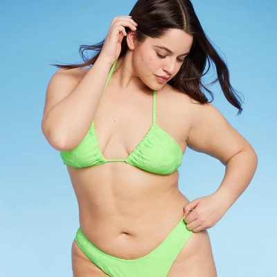 Women's Terry Textured U-Neck Multi-Way Bralette Bikini Top - Wild Fable™ Tropical Green - Image 8