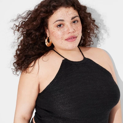 Women's Open Back High Neck Sweater Tank - Wild Fable™ Black - Image 4