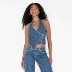 Women's Denim Wrap Halter Top - Wild Fableā¢