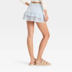 Women's Openwork Tiered Mini Skirt - Wild Fable™