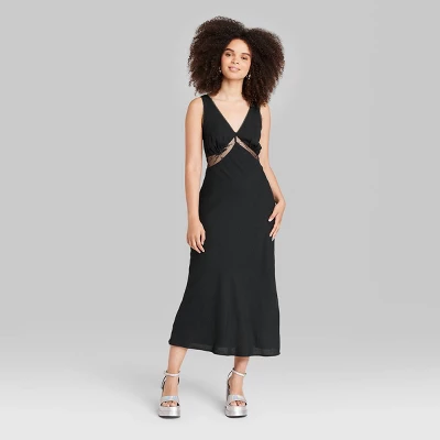 Women's Lace Detail Slip Midi Dress - Wild Fable™ - Image 4