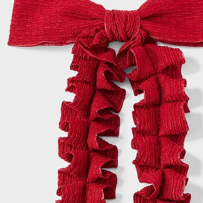 Ruffle Bow Hair Clip - Wild Fable™ Burgundy - Image 2