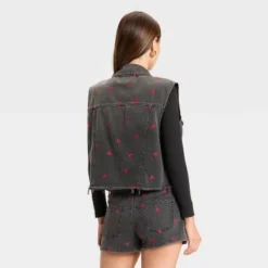 Women's Denim Oversized Trucker Vest - Wild Fable⢠Black Wash