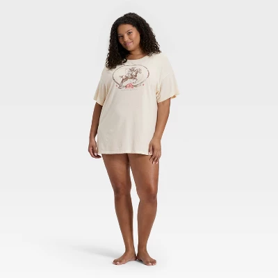 Women's Graphic Oversized T-Shirt Sleep Dress - Wild Fable™ - Image 3