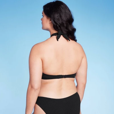 Women's Cross Front Pucker Textured Halter Bikini Top - Wild Fable™ - Image 4