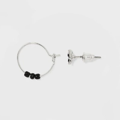 Star Hamsa And Evil Eye Stud Earring Set 30ct - Wild Fable™ Silver