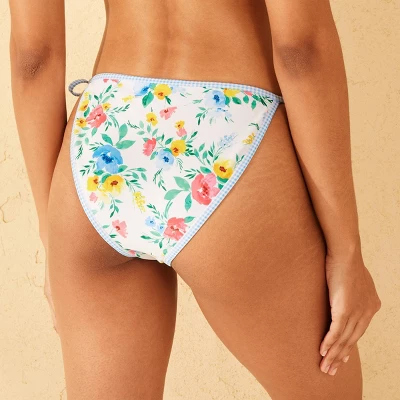 Women's Contrast Binding Low-Rise High Leg Cheeky Bikini Bottom - Wild Fable™